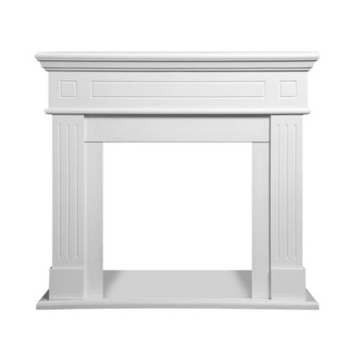 Habillage De Cheminée En Bois, L 110Xp 36Xh 100, Blanc Cambridge