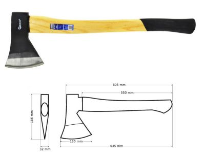 Hache 1250g 24 Pouces Manche Bois Durable et Aiguisable