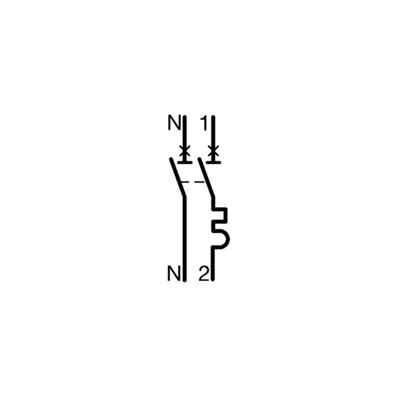 Hager   Disjoncteur Phase  plus  Neutre 32A 3kA Courbe C bornes à vis 1 Module   MFN732