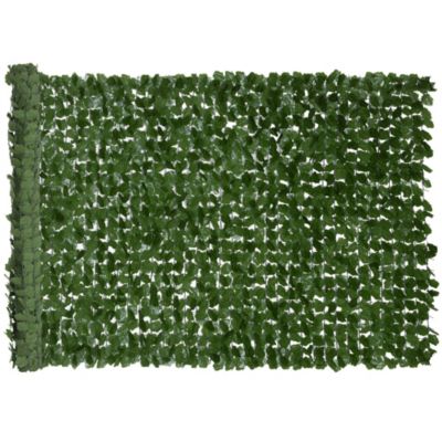 Haie Artificiel lierre Brise-Vue décoration Rouleau 3L x 1,5H m Feuillage réaliste Anti-UV Vert foncé