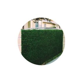 Haie artificielle 140 brins vert thuya en rouleau 1 x 3 m (Lot de 10)