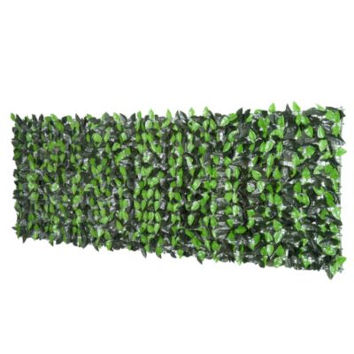 Haie artificielle feuilles de laurier - treillis extensible - brise-vue canisse végétale feuillage réaliste - dim. 3 x 1H m - vert