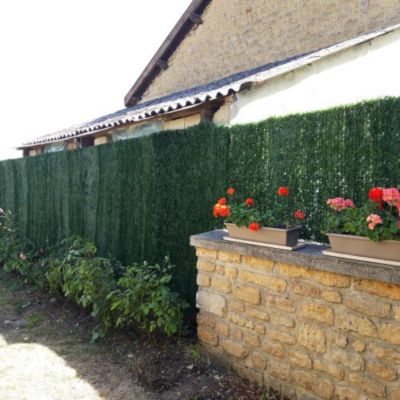 Haie végétale artificielle 126 brins  - Long 15 m, Hauteur 1 m