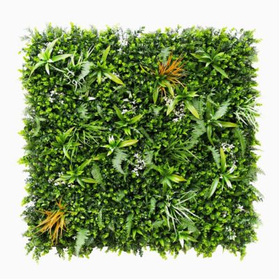 Haie Végétale Artificielle Savane MGS 100 x 100 cm Plaque Feuillage Ultra Réaliste Décoration Murale Intérieur Extérieur