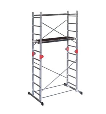 HAILO Echafaudage Combi First - 2 plans de 10 échelons avec articulations - 3,80m