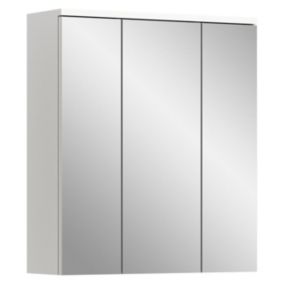 Hama  - Armoire de toilette (L/H/P : 63x73x21 cm) en imitation blanc et blanc brillant profond