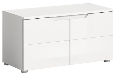Hama  - Banc (L/H/P : 80x43x37 cm) en imitation blanc et blanc brillant profond