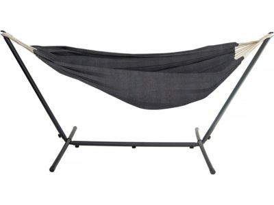 Hamac avec support en métal 150 x 200 cm  Gris