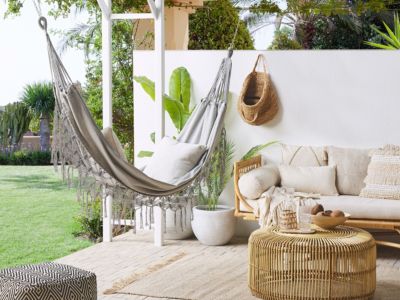Hamac boho en coton gris ROCCA