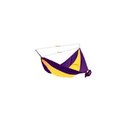 Hamac de camping en toile 1 place - O'Camp - Jaune et violet - Dimensions 270 x 130 cm