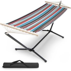Hamac Jardin avec Support Hamac Cadre de Hamac Robuste Sac de Transport Lit Hamac Autoportant Extérieur Portable