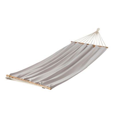 Hamac Double JOBEK Kouple 350x140 Cm - Support 160 Kg - Barres Bois FSC - Anthracite/Taupe