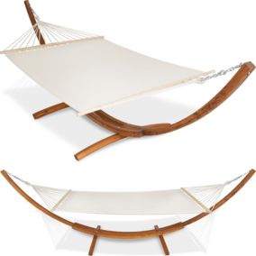 Hamac sur pied avec structure en Bois pour 2 personnes 205 x 150 cm