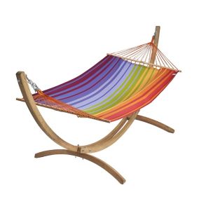 Hamac sur pied Jobek Eskapade multicolore + support bois