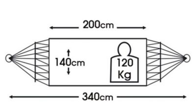 Hamac suspendu Jobek Kocon écru 340x140 cm (fourni sans support)