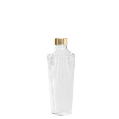 Handy Bouteille En Verre Borosilicaté Transparent Avec Sillons Verticaux, Design Élégant Et Fonctionnel