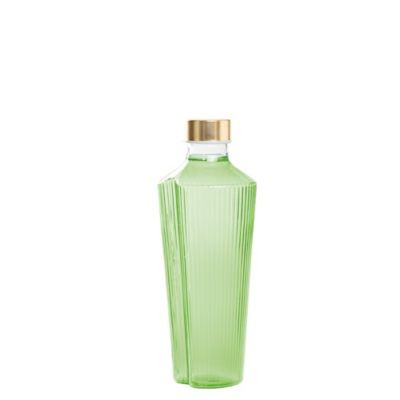 Handy Bouteille En Verre Borosilicaté Vert Pomme Design Élégant Avec Rainures Verticales Et Bouchons Satinés