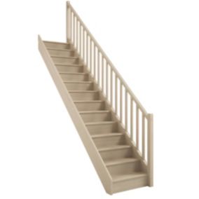 HandyStairs escalier droit fermé "Vega80" - Hauteur 280 cm - 13 marches en hêtre - Sans main courante