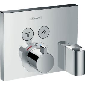 HANSGROHE Facade pour mitigeur thermostatique encastré ShowerSelect avec 2 fonctions, fixfit et porter chromé