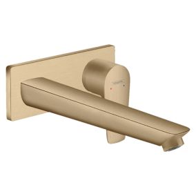 HANSGROHE Mitigeur de lavabo encastré mural, bec 225mm, bonde à écoulement libre bronze brossé