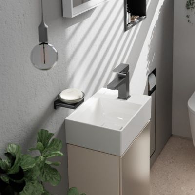 HANSGROHE Mitigeur lavabo Metropol 100 poignée manette bec court, bonde Push-Open noir mat
