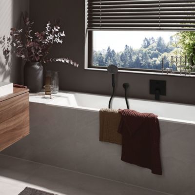 HANSGROHE Pulsify Select S Ensemble support mural et douchette 105 3 jets Relaxation avec flexible 125 cm noir mat 24302670