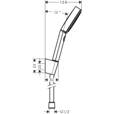 HANSGROHE Pulsify Select S Ensemble support mural et douchette 105 3 jets Relaxation avec flexible 125 cm noir mat 24302670