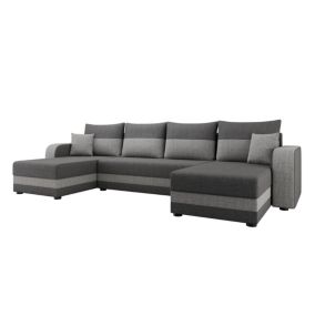 Harvey - canapé panoramique en U - 7 places - convertible avec coffre - en tissu - Best Mobilier