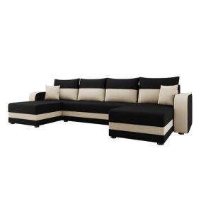 Harvey - canapé panoramique en U - 7 places - convertible avec coffre - en tissu - Best Mobilier