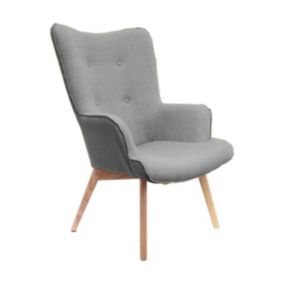 HAYNA - Fauteuil Gris et Piétement