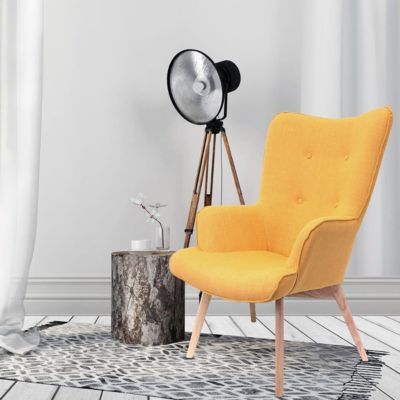 HAYNA - Fauteuil Jaune et Piétement