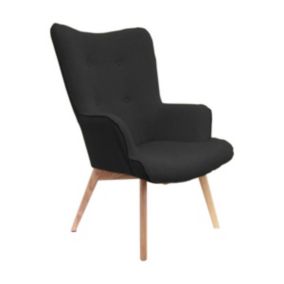 HAYNA - Fauteuil Noir et Piétement