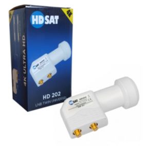 HD202 LNB Twin Full HD 4K Tête Parabole 2 sorties 0,1dB HDSAT