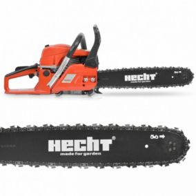 Hecht 50 Scie à chaîne à essence Tronçonneuse à 2 temps 10 300tr par min 2,9ch 50cm3