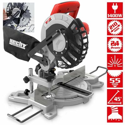 Hecht 813 Scie à onglet 1400 W Scie circulaire avec laser 5000tr par min 7,3kg