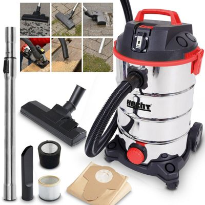 Hecht 8335 Z Aspirateur Industriel puissant de 1400 watts sec et humide avec prise pour appareil