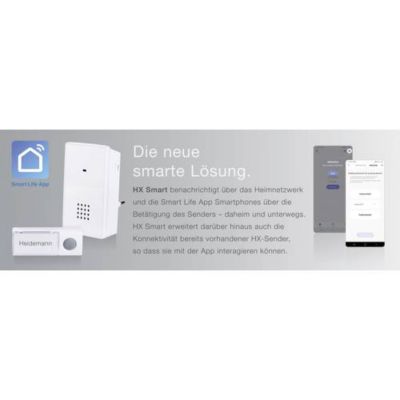 Heidemann 70832 Carillon sans fil smart Life - Set complet connecté, IP55, 8 mélodies, portée 120 m
