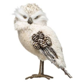 Hibou avec Paillettes "Cocon" 23cm Beige & Or