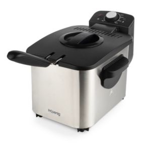 HKoeNIG DFX500 - Friteuse éléctrique - 3 L - 2200W - Température réglable - Corps en acier inoxydable - Panier amovible