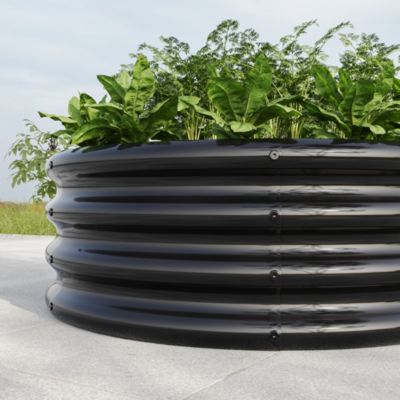 Hochbeet rond 45x45x30,5 cm en métal noir