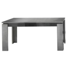 HOFFMAN - Table de Repas Allongeable à 4 Pieds Gris Aspect Pierre