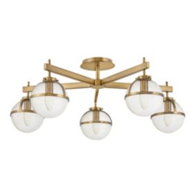 Hollis Lustre 5 Lumières Abat-Jour En Verre