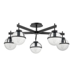 Hollis Lustre 5 Lumières Abat-Jour En Verre