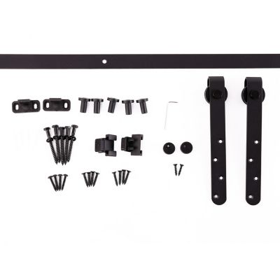 HOMCOM Kit de porte coulissante système galandage avec porte épaisseur 20-25 mm largeur max. 0,9 m charge max. 20 Kg acier noir