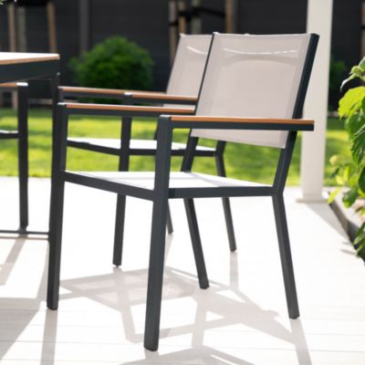 HOME DELUXE Chaise de jardin empilable SEDIA - 1 pièce Chaise empilable, chaise de balcon, chaise de terrasse