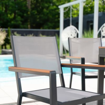 HOME DELUXE Chaise de jardin empilable SEDIA - 1 pièce Chaise empilable, chaise de balcon, chaise de terrasse