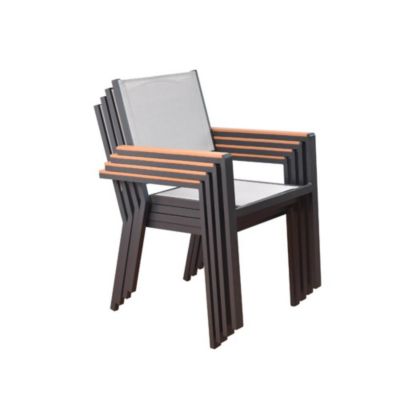 HOME DELUXE Chaise de jardin empilable SEDIA - 1 pièce Chaise empilable, chaise de balcon, chaise de terrasse