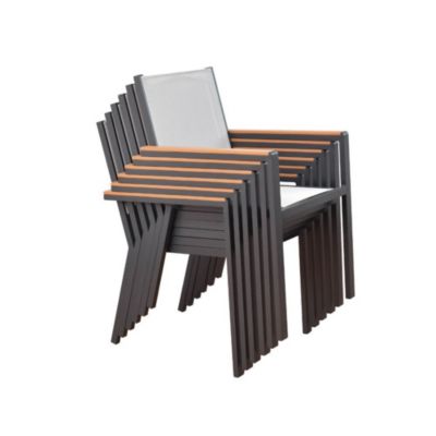 HOME DELUXE Chaise de jardin empilable SEDIA - 1 pièce Chaise empilable, chaise de balcon, chaise de terrasse