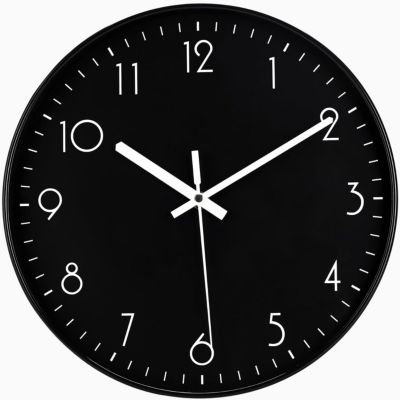 Horloge Murale Ronde 30 Cm Silencieuse - Design Moderne, Verre Transparent, Facile à Lire Pour Salon/chambre/bureau