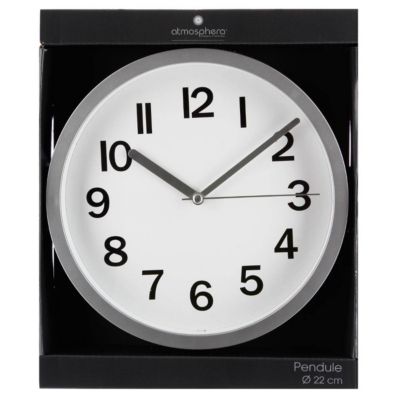 Horloge argent en plastique D22 - Atmosphera